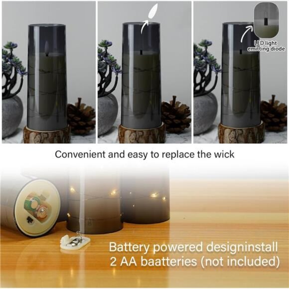 Flameless LED Candles with Timer 5 Pc Flickering Flameless Candles for Romantic - Picture 2 of 7